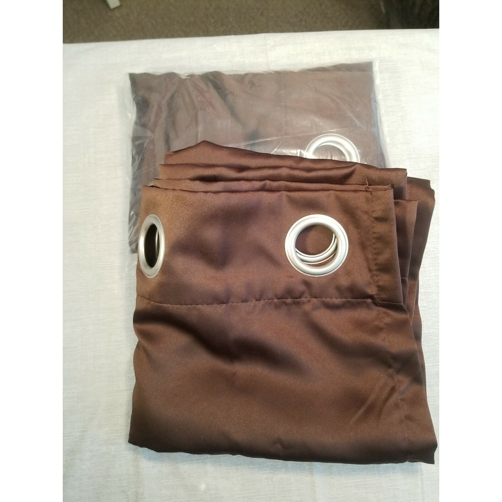 Chocolate Brown 40‎ × 84 CURTAINS  1 PAIR 2 PIECES BRUSH  NICKEL GROMMETS